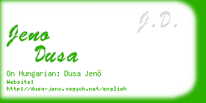 jeno dusa business card